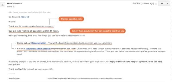 customer support email