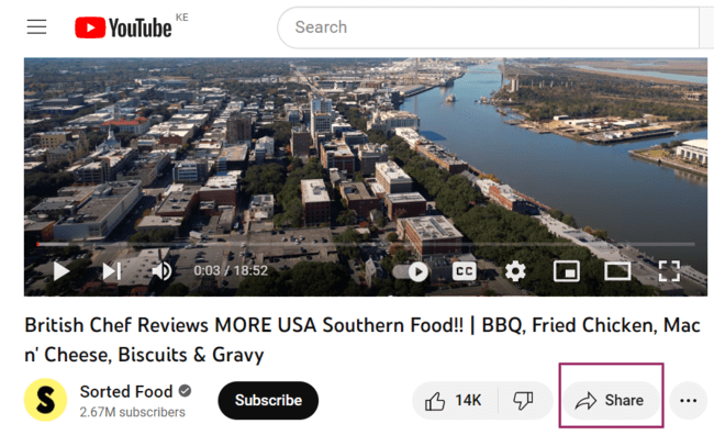 adding YouTube videos to website using the share button