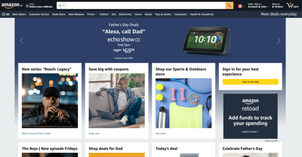 amazon canada website