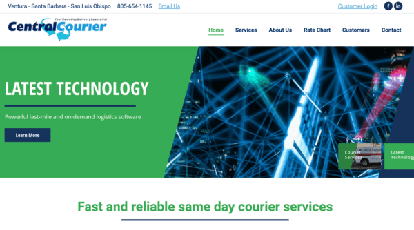 central courier homepage