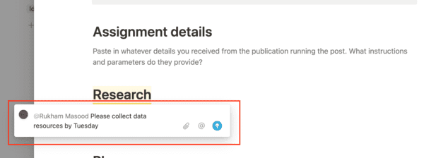 comment block in notion app