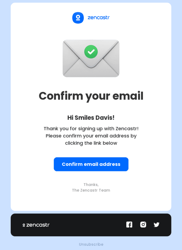 confirmation email example