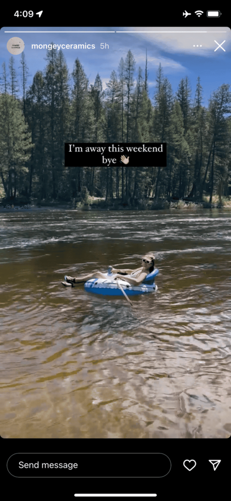 cool out-of-office Instagram story