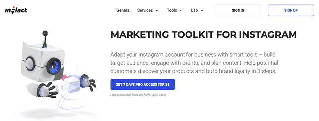 Inflact marketing toolkit for instagram alternative to Gramhir