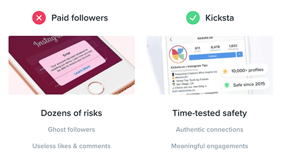 paid followers vs kicksta followers compared