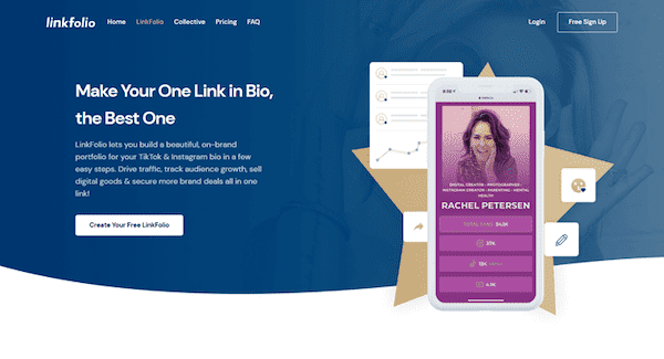 linkfolio bio link software for Instagram