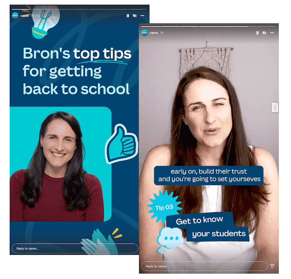 sharing helpful tips on Instagram stories
