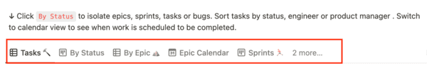 view options in a column in notion app