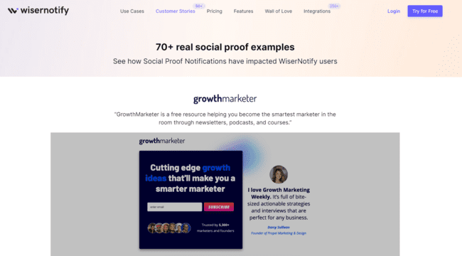 using social proof by showcasing customer testimonials