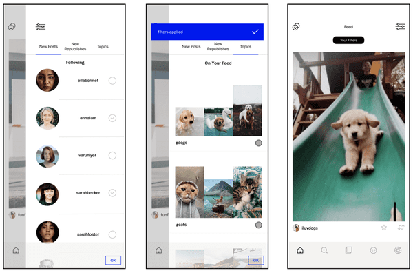 vsco in-app screens