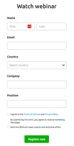watch webinar registration page