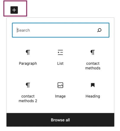 Wordpress frequently used blocks