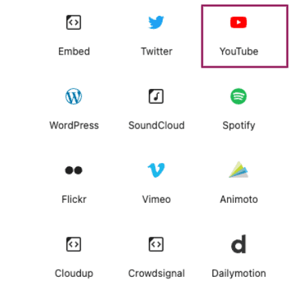 Youtube block for sharing Youtube videos in wordpress